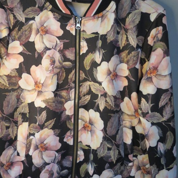 FROCK IN HEELS - floral bomber style jacket - size med - Picture 8 of 8